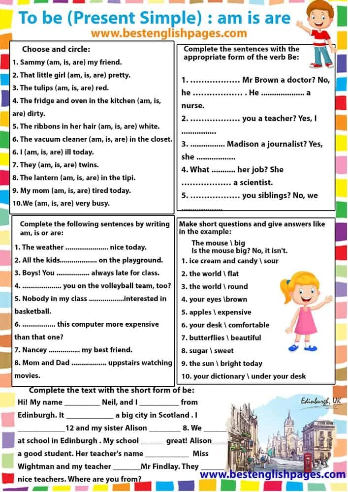 Am is are test pdf. Present simple worksheets 4 класс. verb to be exercises. to be present simple. am is are exercises.