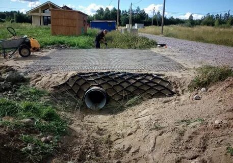 Съезд с дороги на участок
