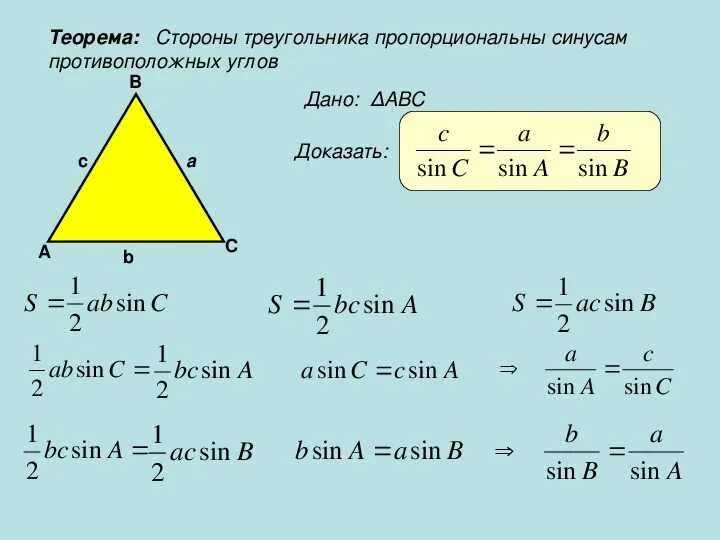 треугольник формулы сторон