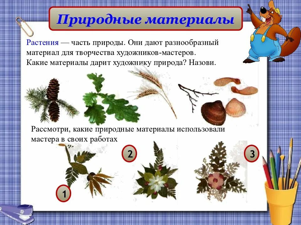 Типы природного материала