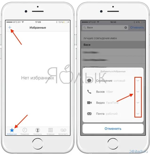 Как вставить ссылку в айфоне. Избранные контакты в iphone. избранное на айфоне. как добавить в избранные контакты в айфоне.