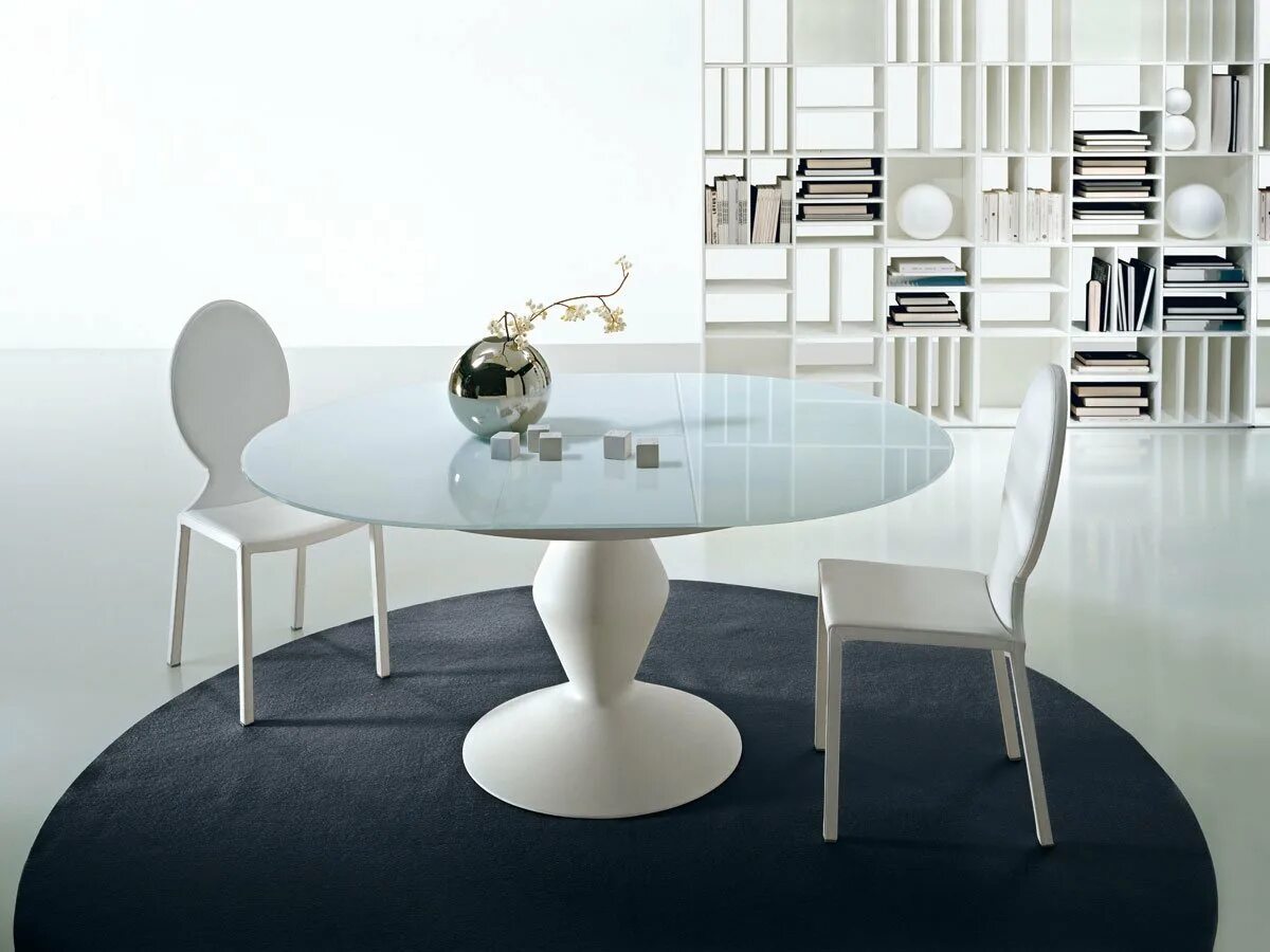 Круглый белый стол стекло. Обеденный стол dining table melchior round 113281 eichholtz. круглый стол ordt-d6060-spr. обеденный стол палладиум круглый. дизайнерский круглый стол.
