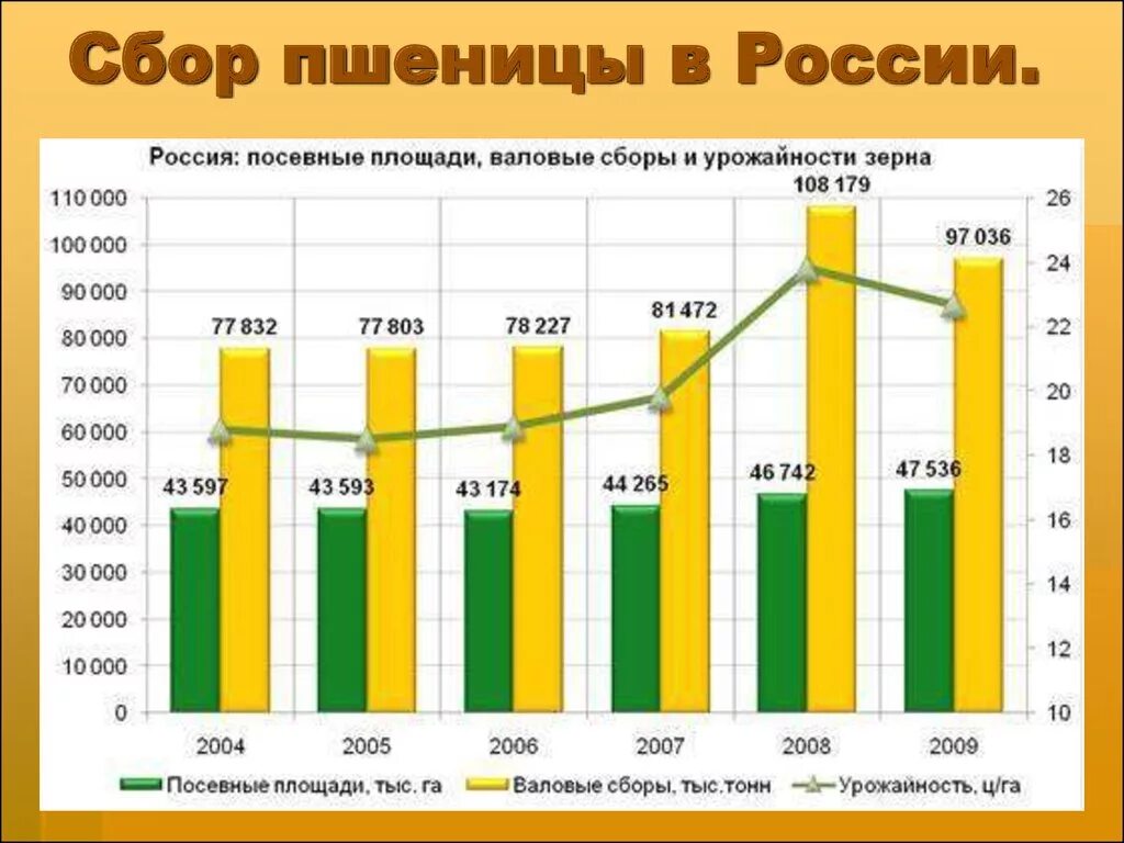 График урожайности. Сбор пшеницы в России. Валовый сбор зерна в России. Урожайность пшеницы в России по годам. Столбиковая диаграмма урожайности зерновых культур по годам.