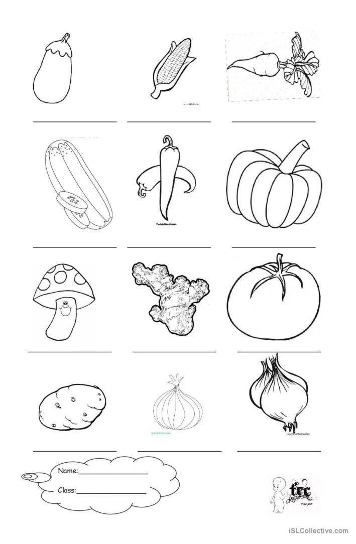 Vegetables exercises