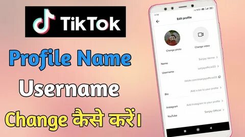 Change username tiktok