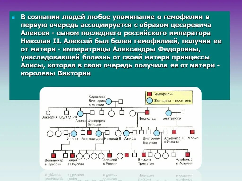 Суть болезни гемофилия