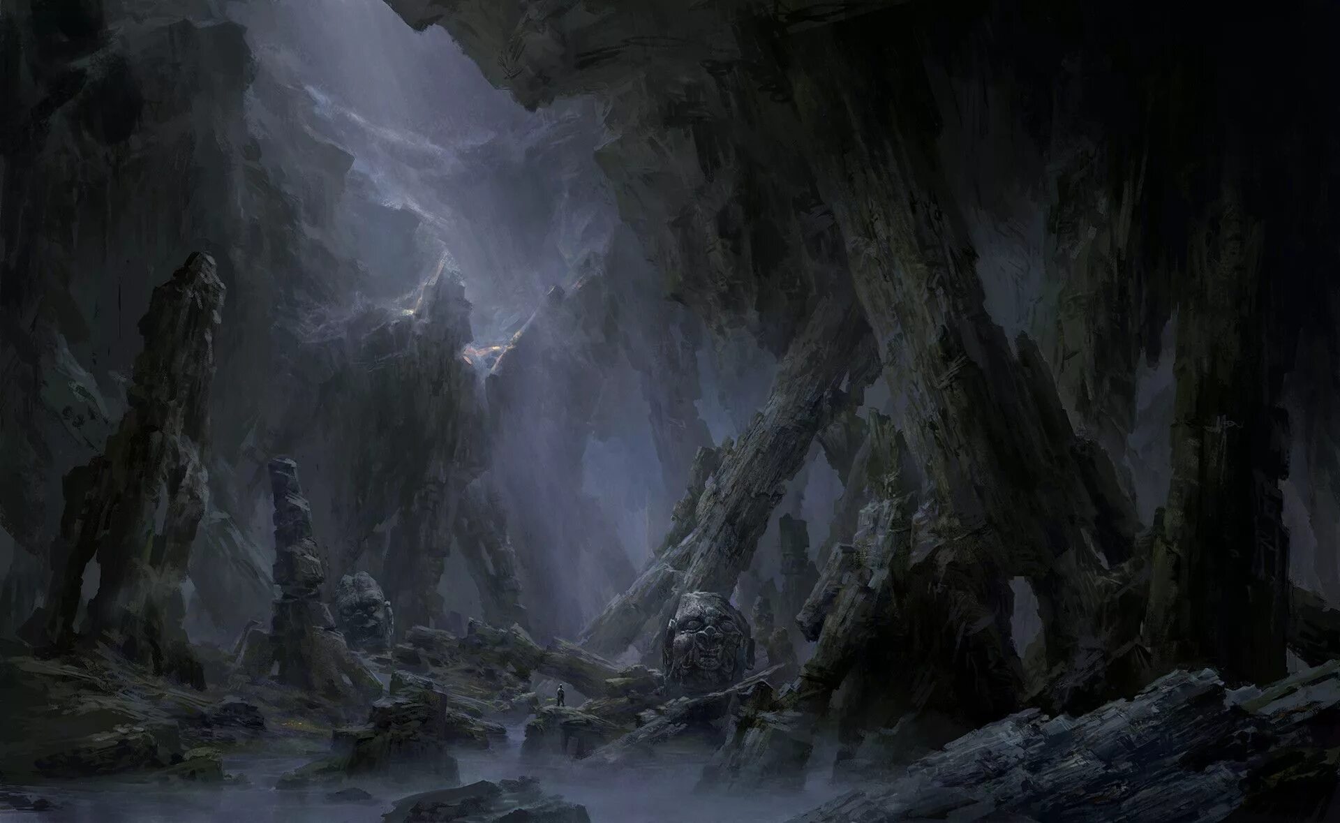 Лавкрафт арт пещера. Пещера мандалорцев. Мрачная пещера. Пещера фэнтези. Fog the cave