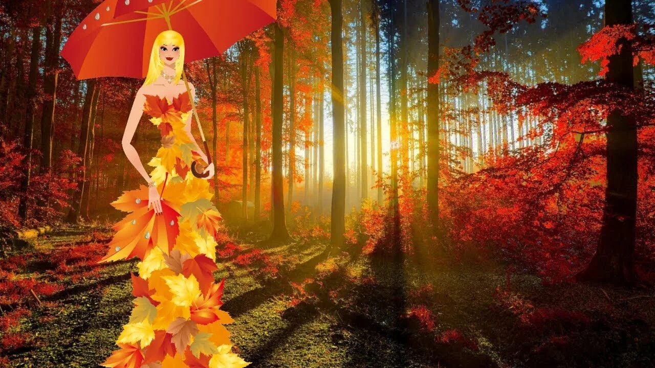 Грустные песни осени. Осень раскрасавица. Осень в золотой косынке. Красавица осень для детей. Песня осень раскрасавица.