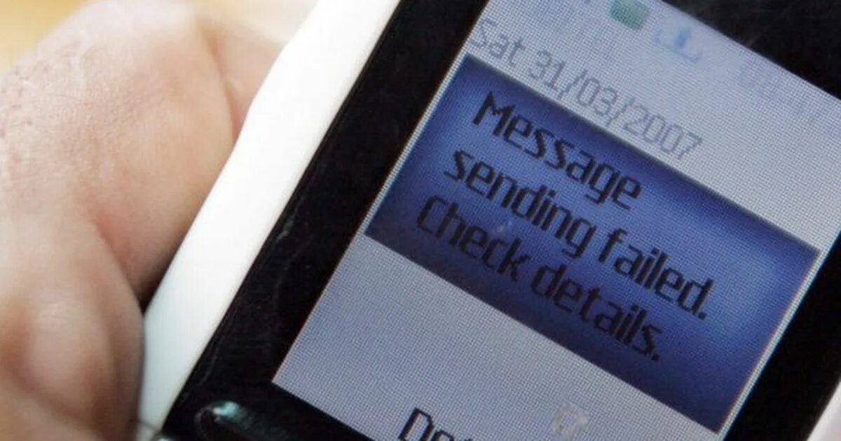 SMS failure. Message fail.