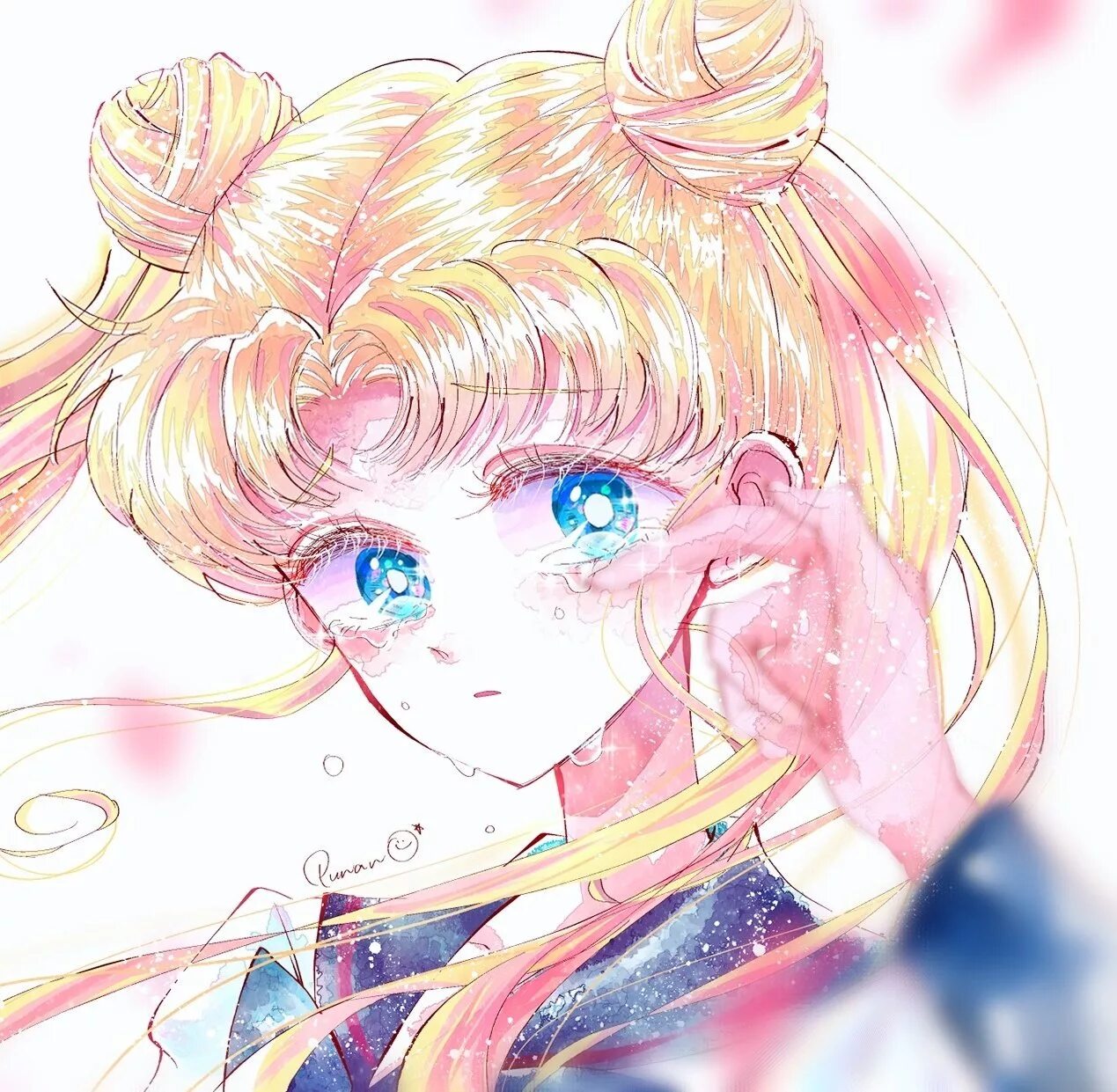 Арт мун. Усаги Цукино. Sailor Moon Усаги Цукино арт. Усаги Цукино плачет. Сейлормун Кристалл Усаги Цукино.