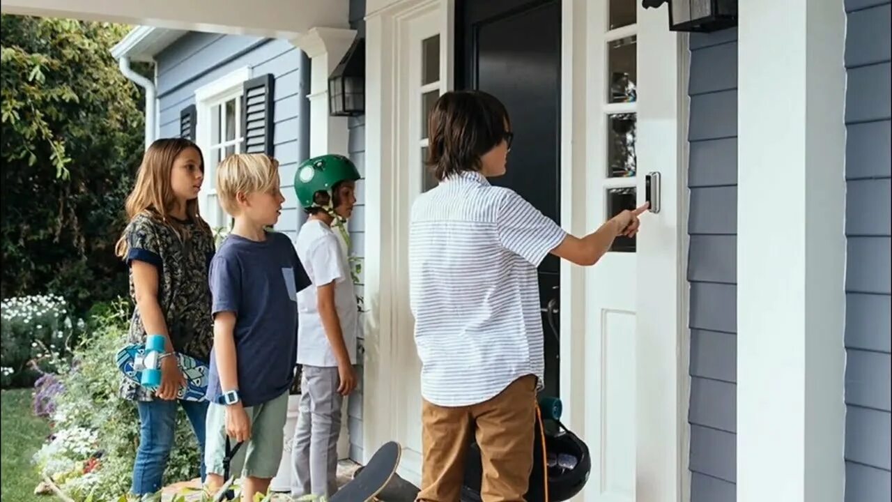 When i opened the door. Doorbell. ringing doorbell. children at the door. boy door.