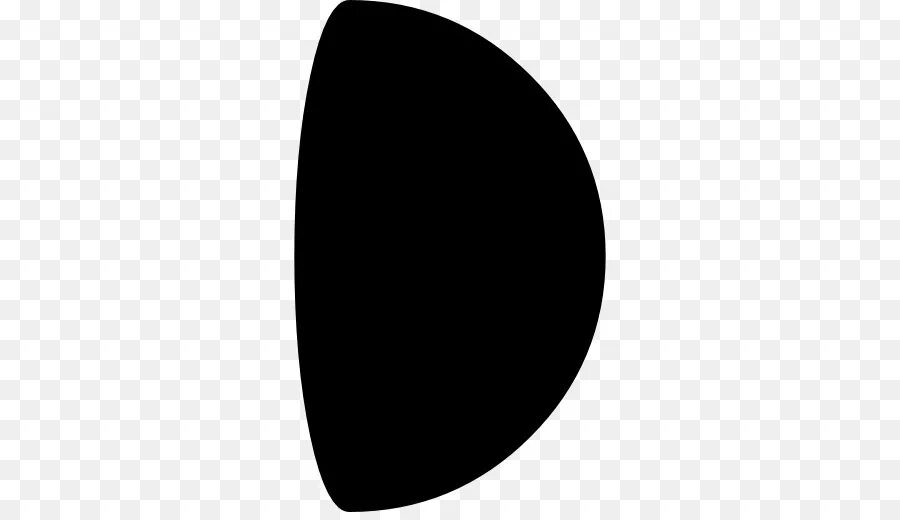 Кружок наполовину черный. Черный полукруг на прозрачном фоне. Полукруг силуэт.