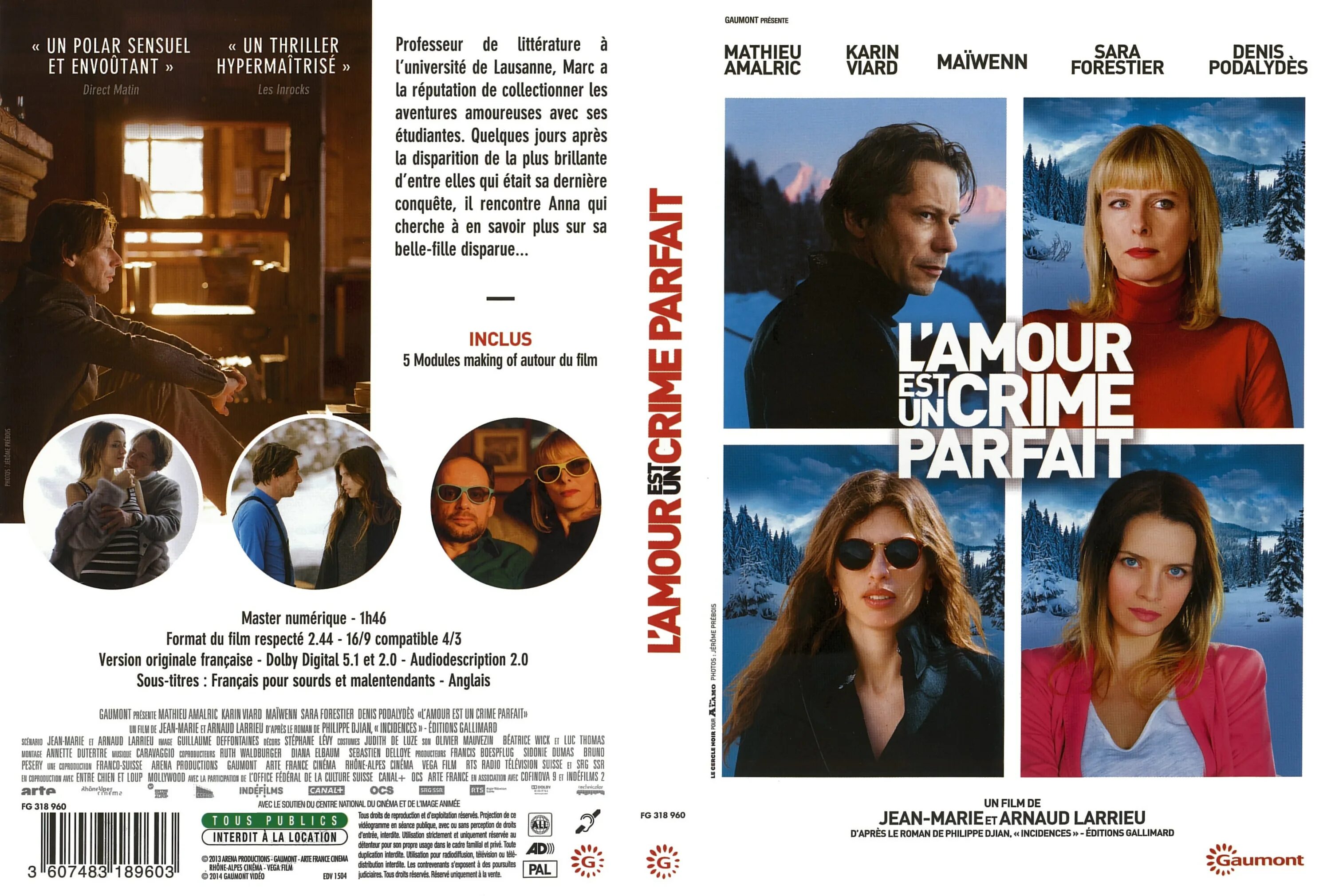 L amour est un. Любовь – это идеальное преступление (2013). L'amour est un Crime parfait (2013) DVD Cover.