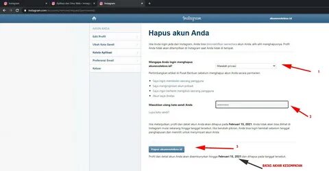 Cara Menghapus Akun Instagram Secara Permanen.