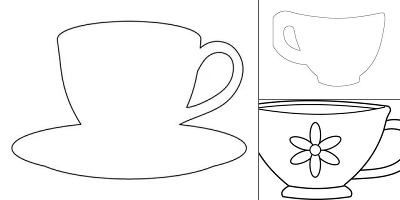 шаблон чашки для аппликации