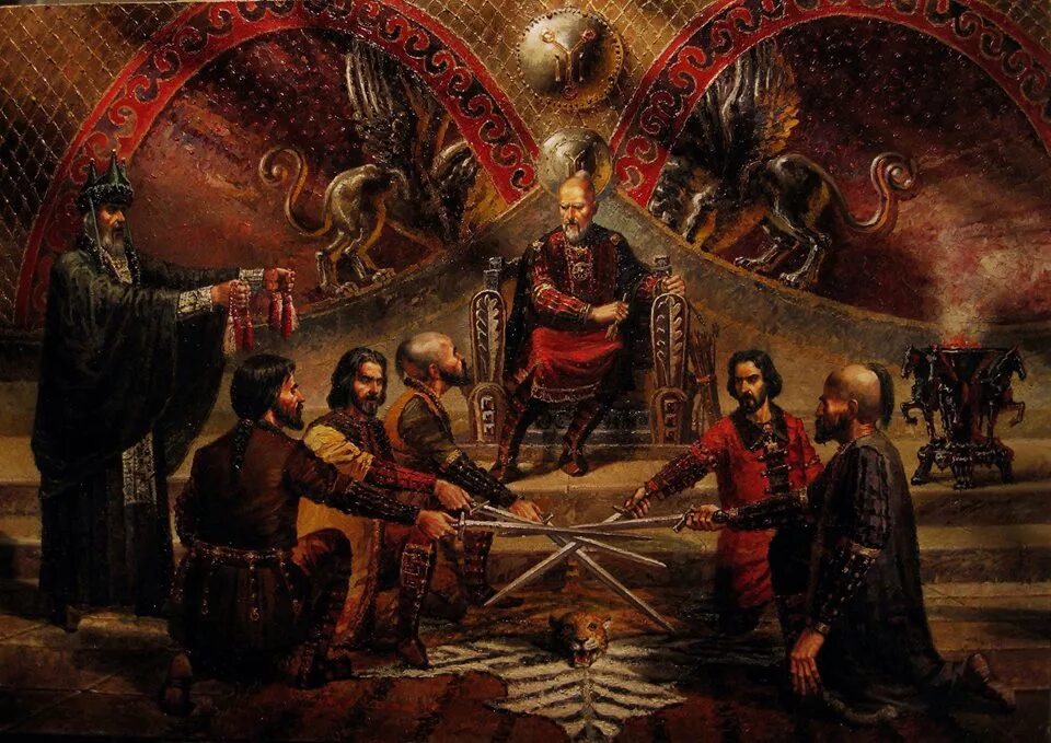 Хан Кубрат Болгария. Хан Кубрат Великая Булгария. Великий Болгария Кубрата хана. Хан Кубрат с сыновьями.
