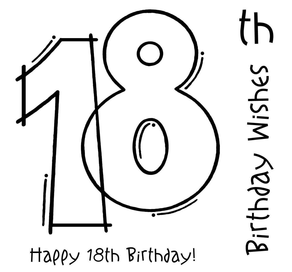 Даты рождения 18. Цифра 18 рисунок. Раскраски для восемнадцати лет. Цифра 18 трафарет на день рождения.