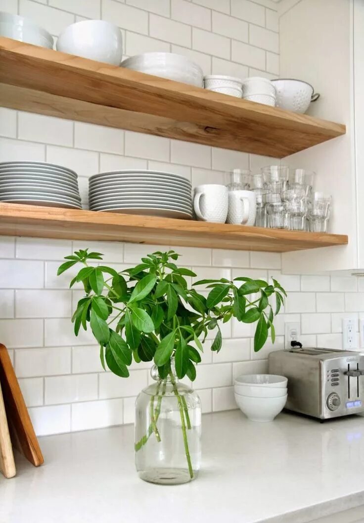 Open Kitchen Shelves Ideas - swankyden.com Kitchen shelf decor, Kitchen interior