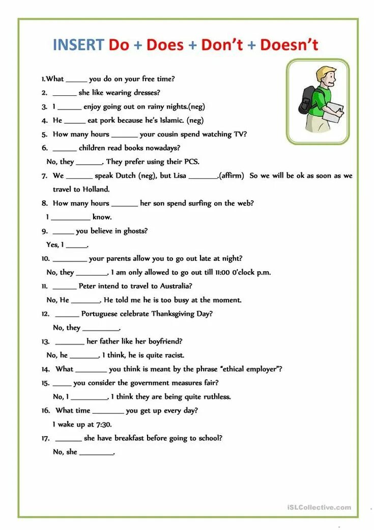 She has gone to school. Do does упражнения Worksheet. Do does did Worksheets. Do does don't doesn't Worksheets. Do does don't doesn't упражнения.