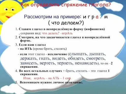 Время глагола конспект урока 4 класс