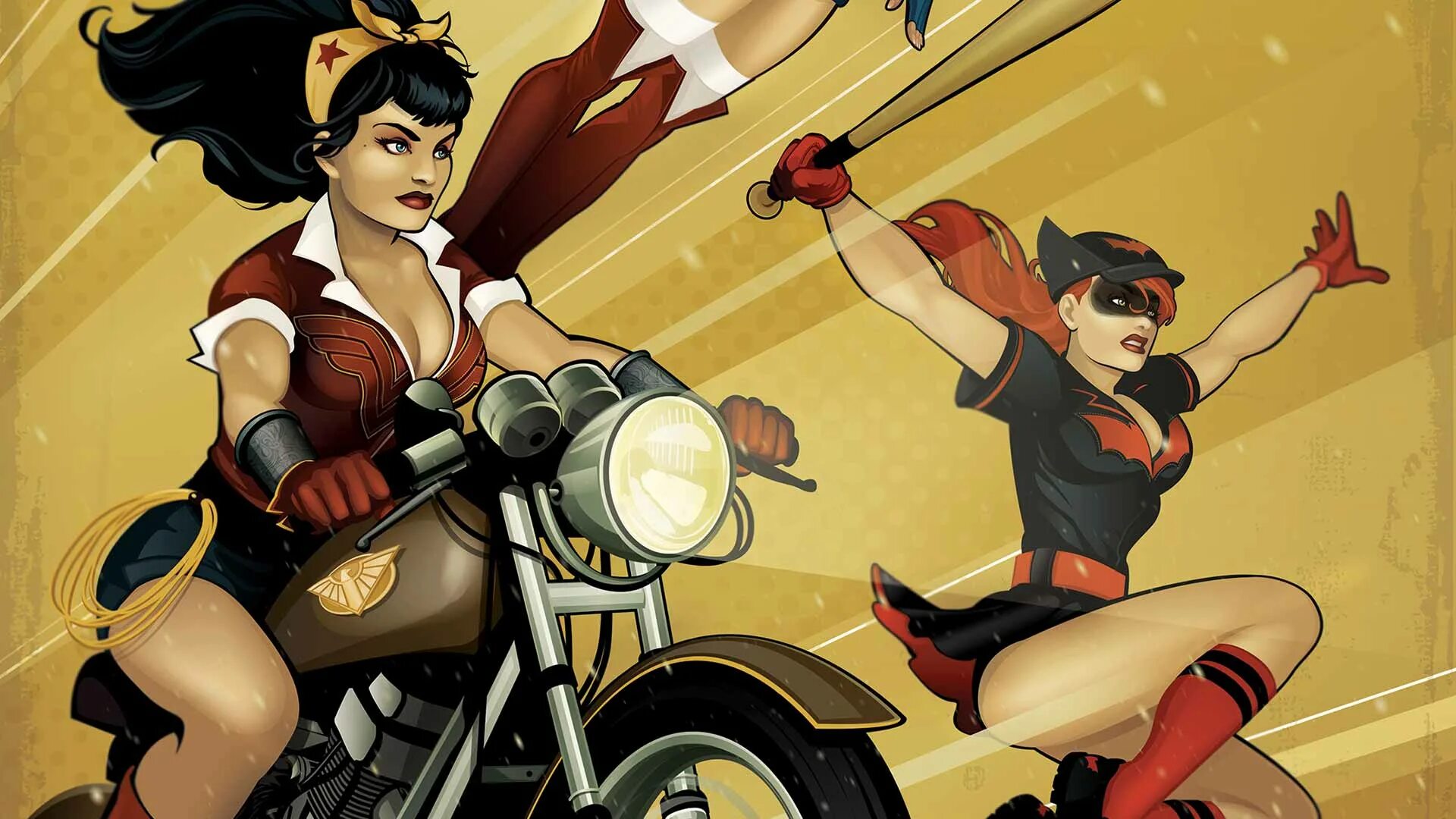 Support pin up team вин пин уп. DC Comics bombshells Batwoman. Кейт Кейн DC. Комиксы. Обои в стиле Pin-up.