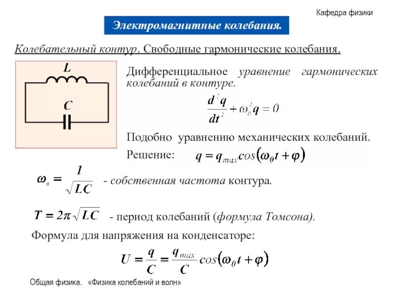 Период колебательного контура определяется. Колебательный контур частота v. Формула нахождения периода колебаний в колебательном контуре. LC колебательный контур формулы. Как найти колебания напряжения.