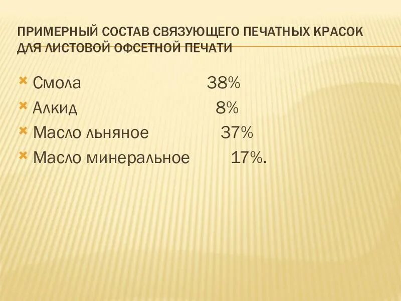 Химический состав краски. Основные компоненты печатных красок. Связующее печатных красок. Состав печатных красок для офсетной печати.