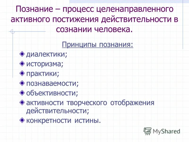 принципы познания действительности