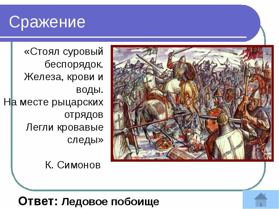 Интеллектуальная игра от руси к россии. Стоял суровый беспорядок железа крови. Симонов Ледовое побоище. От Руси к России презентация.