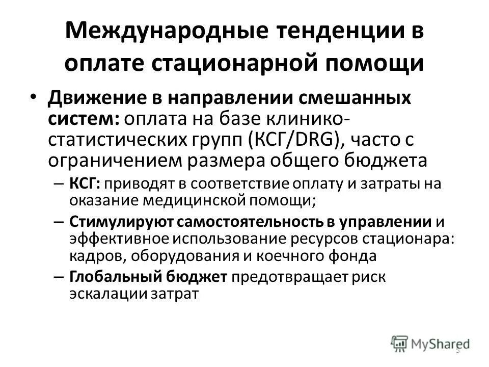 Стационарные выплаты