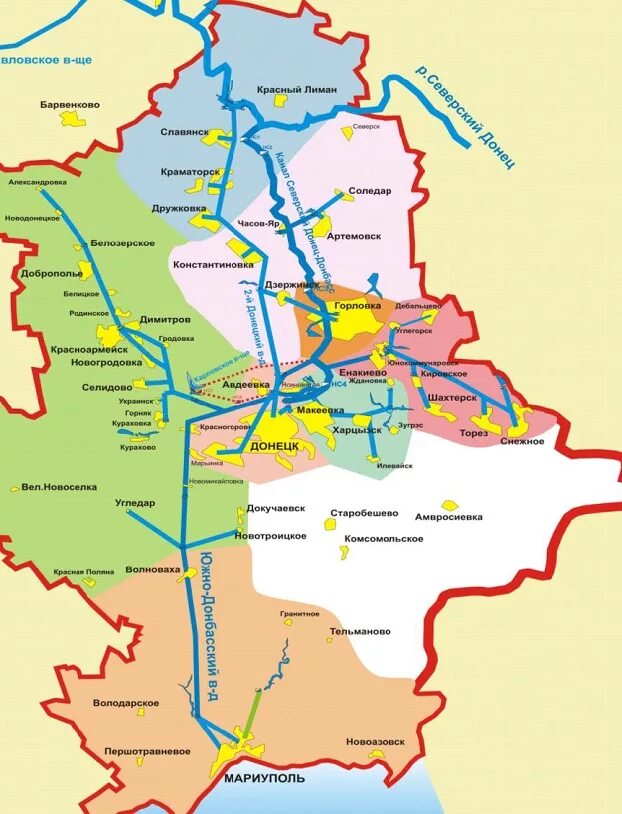 Карта водоснабжения Донбасса. Канал Северский Донец-Донбасс схема. Вода Донбасса схема. Канал Северский Донец-Донбасс на карте.