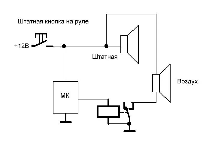 Электрический сигнал на МТЗ 82. Схема подключения пневмосигнала. Схема электроклапана для воздушного сигнала. Как подключить сигнал на МТЗ 82.