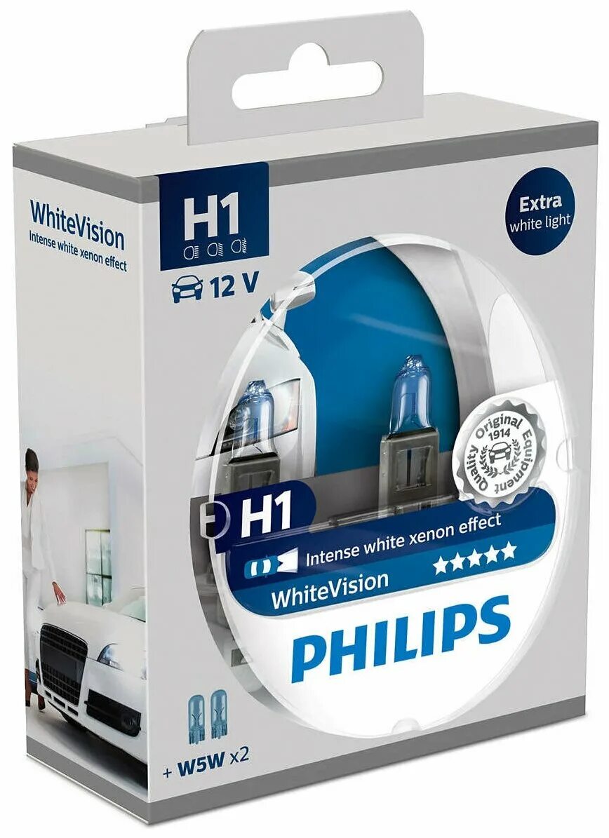 Philips 12342wvusm лампа white vision ultra 12v h4 60/55w p43t (пласт. филипс h4 +60. филипс экстрим вижн +130 h7. лампы филипс авто. лампа h4 12v 60/55w philips.