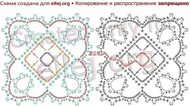 Королевский квадрат крючком схемы с описанием Мотив "Королевский квадрат" (УЗОРЫ КРЮЧКОМ) Журнал Вдохновение Рукодельницы Вя