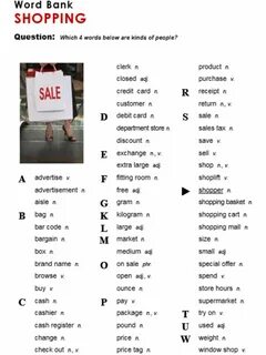 Shopping word list
