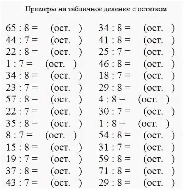 Деление с остатком вариант 2. Примеры на деление с остатком 3 класс карточки. карточка 3 класс деление с остатком 3 класс. математика 3 класс деление с остатком карточки. табличное деление с остатком 3 класс.