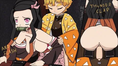 artist request, kamado nezuko, zenitsu agatsuma, demon slayer, kimetsu no y...