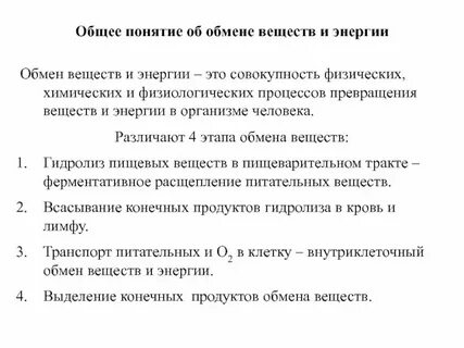 Уровни метаболизма организма