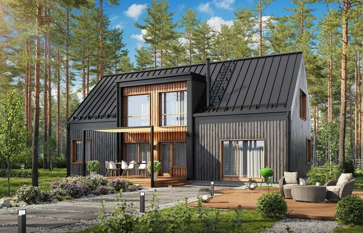 небольшой каркасный дом. ленинградские каркасные дома. каркасный дом кд 42. производство модульных бань в санкт-петербурге и ленобласти. каркасный дом под ключ.