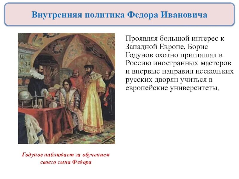 Россия в конце 16 века таблица