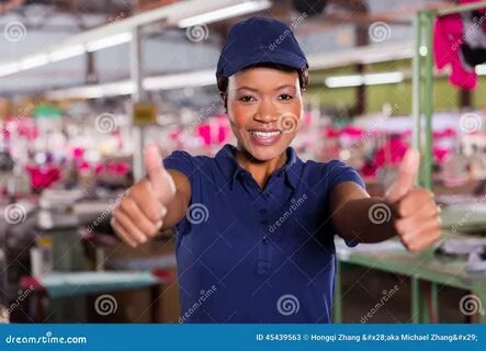 Clothing factory worker stock image. 