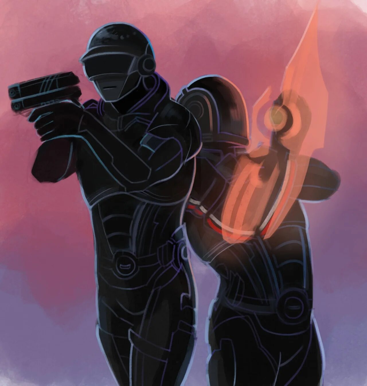 Crossover effect. Mass effect crossover. горн масс эффект. дафт панк. mass effect cyberpunk crossover.