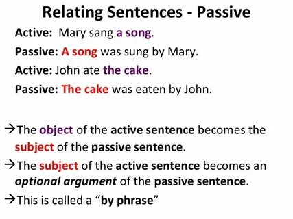 Change active sentences into passive sentences