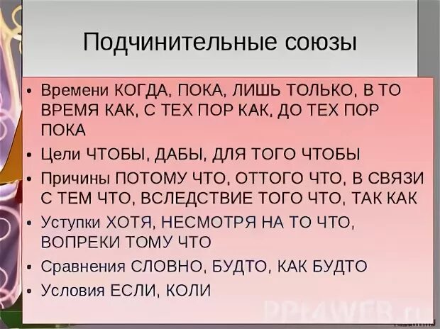 Укажите подчинительный союз 1. Союзы времени. Подчинительный Союз уступки. Пока подчинительный Союз. Подчинительные Союзы.