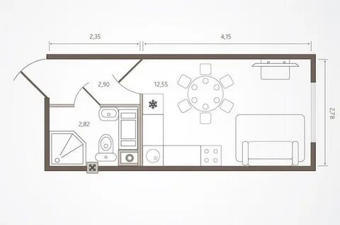 Квартира 8 кв м планировка