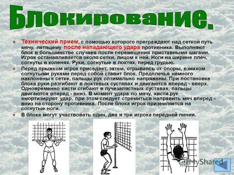 Регламент в волейболе. Порядок подачи в волейболе. Блокирование подачи в волейболе. Техника выполнения блокирования мяча. Рубящее движение