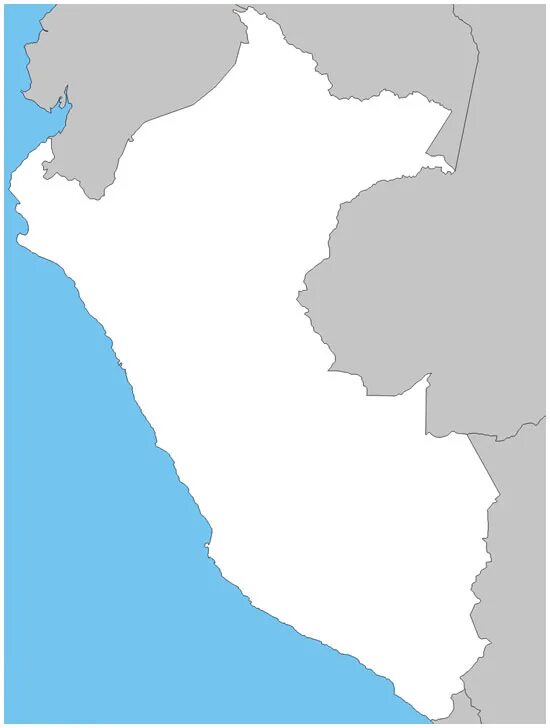 Peru country map simple black silhouette on gray Vector Image