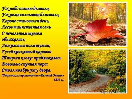 Найти стих уж небо осенью дышало