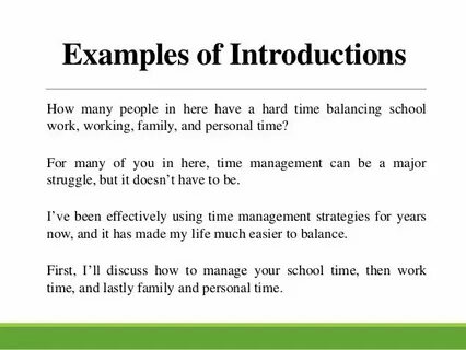 Introduce examples