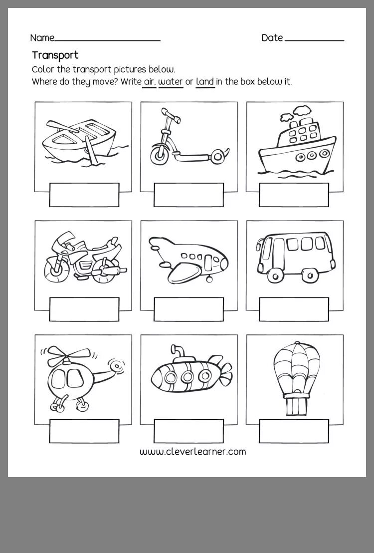 Transport Worksheets for Kindergarten. Transport Worksheet for children. Transportation Worksheets. Worksheets for transport.